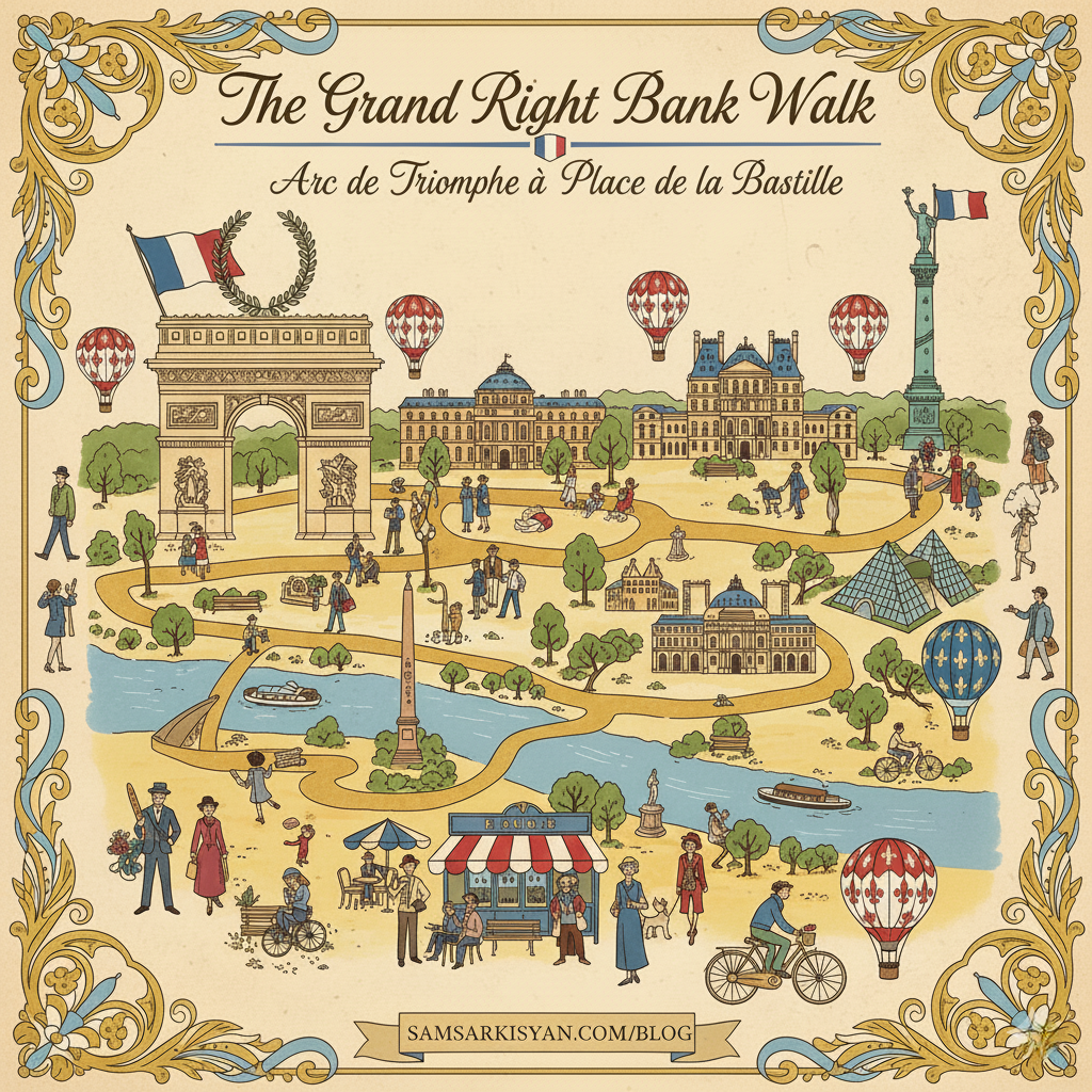 The Grand Right Bank Walk: Arc de Triomphe to Place de la Bastille