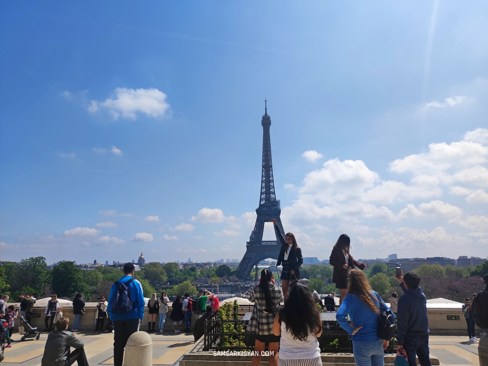 View of the Eiffel Tower from the Champ de Mars