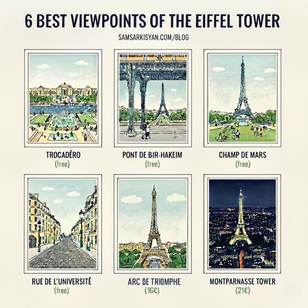 6 Best Viewpoints of the Eiffel Tower