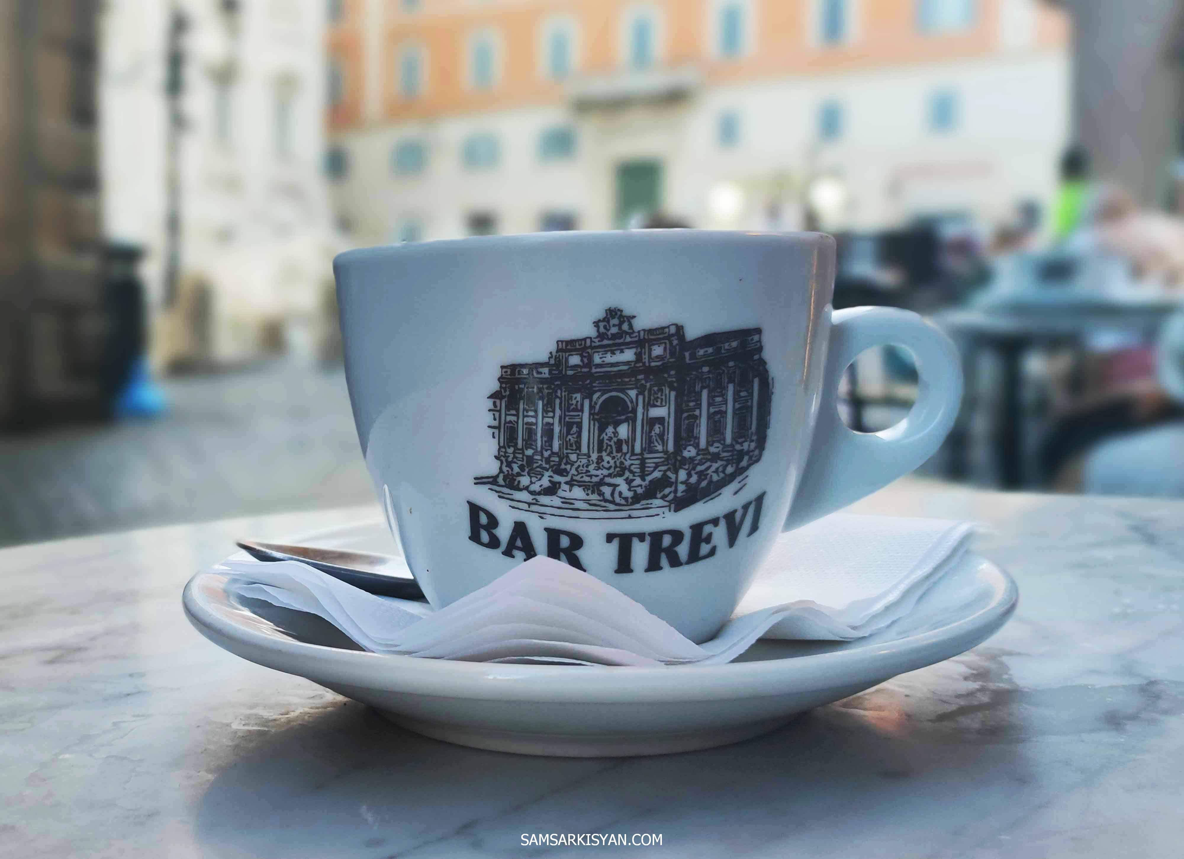 Coffee infront of Trevi Fountain, Rome